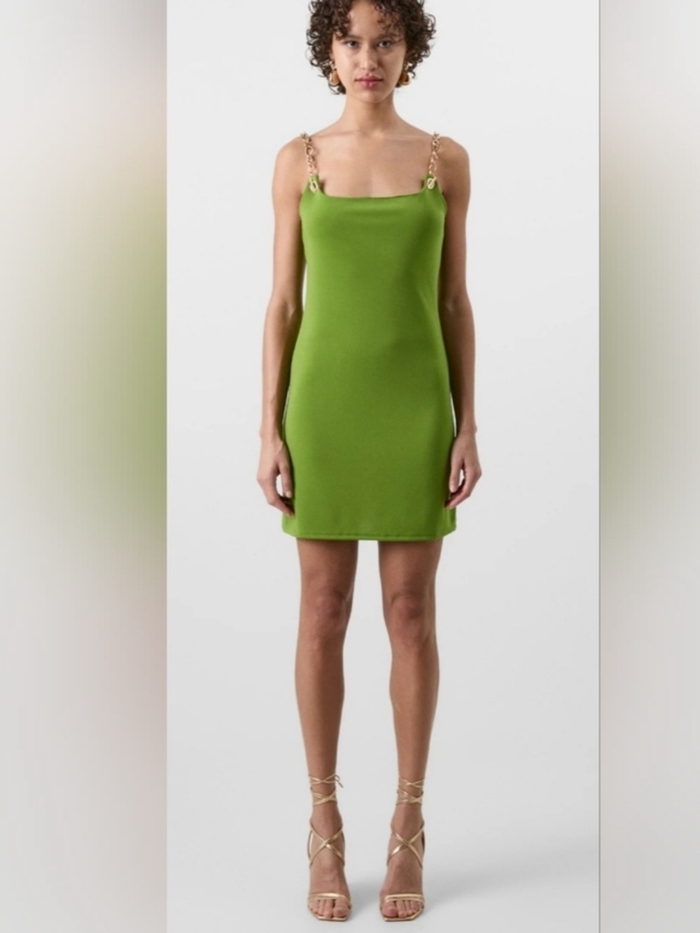Cult Gaia x Gap Green Chain-Strap Slip Dress Size XXS